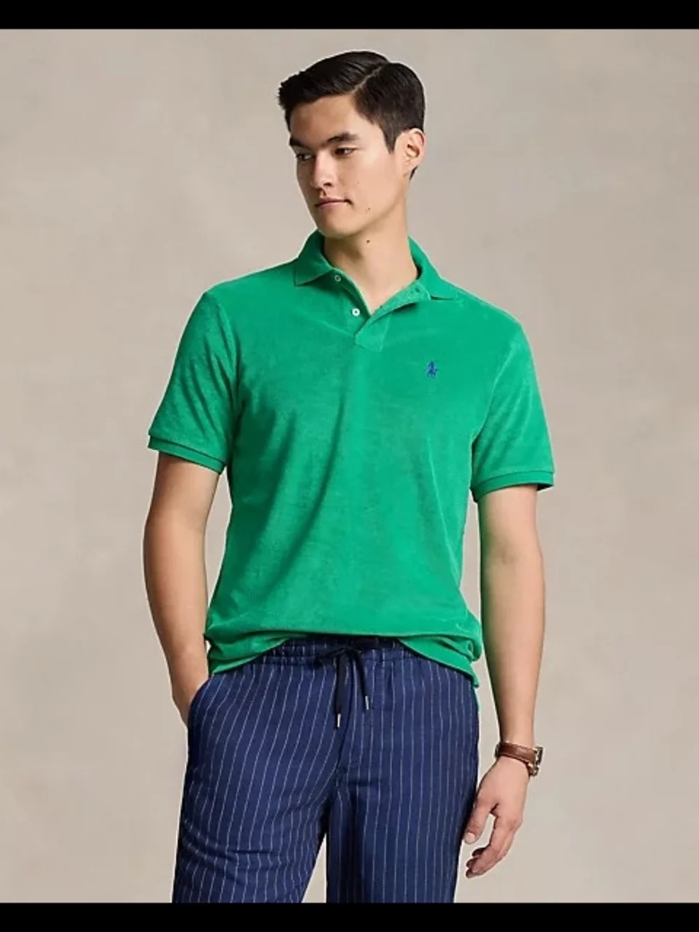 Polo by Ralph Lauren Bright Green Terry Polo with Navy Pony